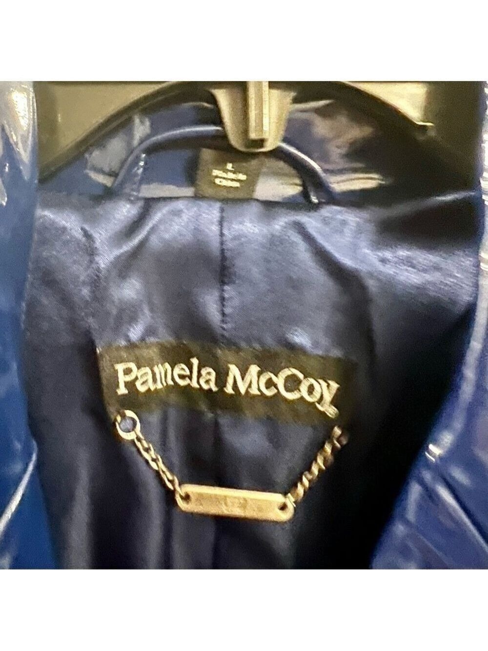 Pamela MCCOY cobalt blue vinyl jacket - Picture 2 of 11
